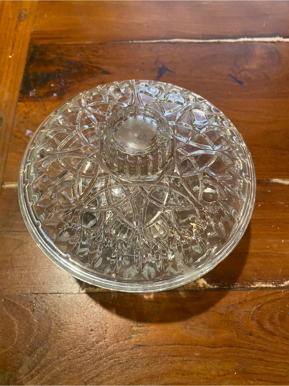 Clear Pressed Glass Covered Dish - Decorative Home Accent